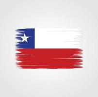 Flag of Chile with brush style vector