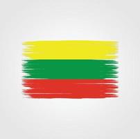 Flag of Lithuania with brush style vector