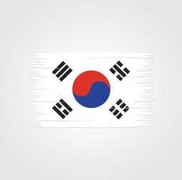 bandera de corea del sur con estilo pincel