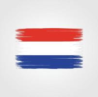 Flag of Netherlands with brush style vector