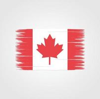Flag of Canada with brush style vector