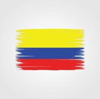 Flag of Colombia with brush style vector