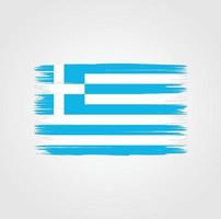 bandera de grecia con estilo de pincel vector