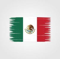 Flag of Mexico with brush style vector