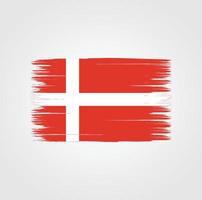 Flag of Denmark with brush style vector