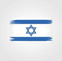 Flag of Israel with brush style vector