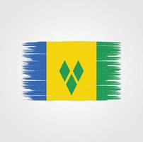 Flag of Saint Vincent with brush style vector