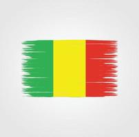 Flag of Mali with brush style vector