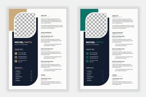 Professional CV or resume template design for a creative person vector
