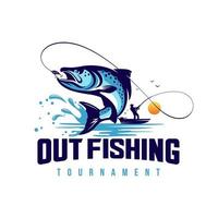 Fishing logo design template illustration vector