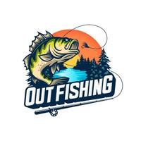 Fishing logo design template illustration