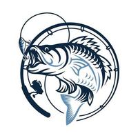 Sport fishing logo design template illustration vector