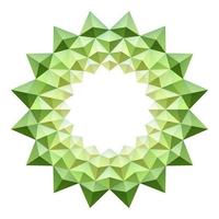 la geometría usa triángulos, polígonos, organícelos juntos es un patrón de flores abstracto verde, sobre un fondo blanco. vector