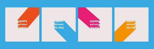 Different Types Happy BirThday Blend Text Vector Template