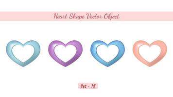 Happy Valentines Day, colorful heart vector object set on white background, Creative heart vector object for wedding card, valentine card, Valentines day sales banner.