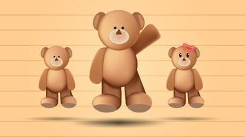 cute bear vector illustrations created with gradient mesh.