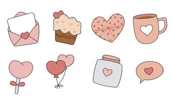 Set of Free Valentine's Day Vectors. Kit of Love Icons vector