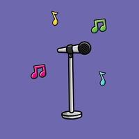 Microphone Cartoon Vector Icon Illustration. Technology Icon Concept Isolated Premium Vector. Flat Cartoon Style