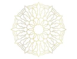 Mandala design with golden pattern, background, flower, traditional vector