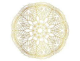 Mandala design with golden pattern, background, flower, traditional vector