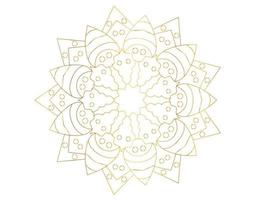 Mandala design with golden pattern, background, flower, traditional vector