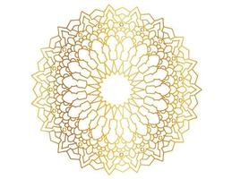 Mandala design with golden pattern, background, flower, traditional vector