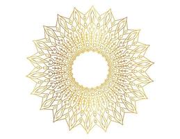 Mandala design with golden pattern, background, flower, traditional vector