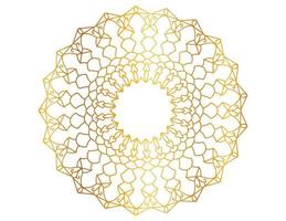 Mandala design with golden pattern, background, flower, traditional vector