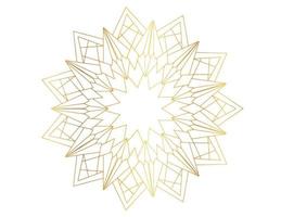 Mandala design with golden pattern, background, flower, traditional vector