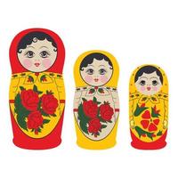 Set of Russian dolls souvenir vector