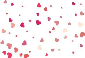 Beautiful Hearts Confetti Falling On The White Background. vector