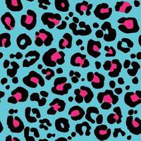 Seamless leopard pattern on blue background vector