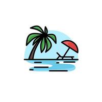 Beach icon illustration vector