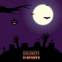 Illustration vector design of Halloween landscape background template