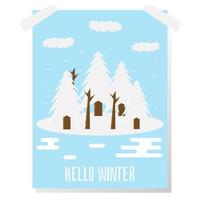 Illustration vector design of winter poster template for decoration of home, store, shop, cafe or it can be used for greeting