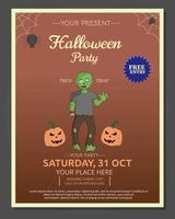 Illustration vector design of Halloween flyer template