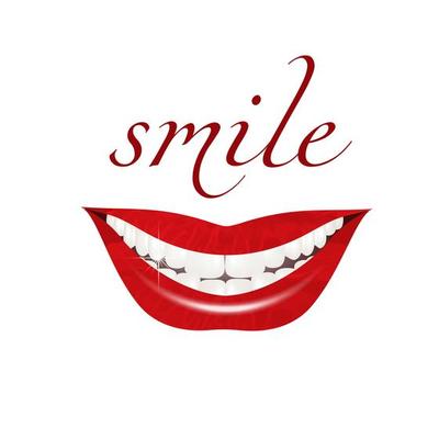 Realistic vector illustration of a human smile. Vector illustration, 3D