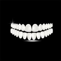A healthy set of teeth. Dental treatment. Dental treatment in a dental clinic. Flat style. Vector illustration