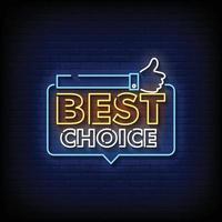 Best Choice Neon Signs Style Text Vector