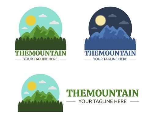 Illustration vector design of mountain logo template for business or company
