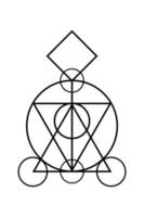 sacred magic geometry , occult symbol , alchemical symbol showing the interaction between the four elements of matter symbolizing the philosopher's stone, vector isolated on white background