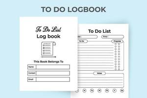 To do list task planner. Work list journal. To do list log book and Task tracker. Time management notebook. Work list log book. Daily work checklist. vector