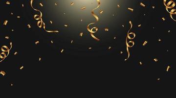 Party golden confetti streamers Royalty Free Vector Image