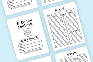 To do list log book. Time management journal. Work list notebook. To do list logbook and Task tracker. Task planner notebook. Daily work checklist planner. vector