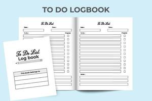 To do list journal. Task planner notebook. To do list logbook and Task tracker. Work list journal. Daily work checklist interface. vector