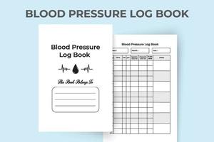 Blood pressure log book. Pulse tracker journal template. Blood pressure notebook interface. Blood pressure logbook and Pulse tracker. Medical notebook. vector