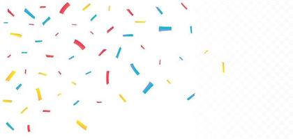 Colorful Party confetti and tinsel vector isolated on white background. Carnival elements vector. Colorful confetti and tinsel. Anniversary and birthday celebration element.