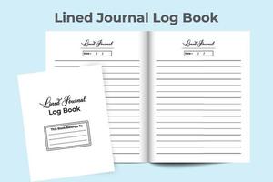 Line journal log book interior. Simple lined journal notebook. Diary interior template. Lined journal interior design. Simple task list diary template. vector