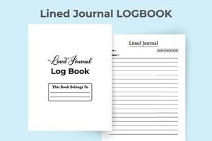 Lined journal log book interface. Work list notebook template. Lined journal template. Simple diary template. Lined journal notebook. vector