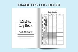 Diabetes tracker notebook. Weekly diabetes tracker log book. Medical tracker journal. Medical notebook and diabetes checker. vector